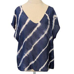 VELVET Silk Abila Tie Dye Marks & Spencer Open Cross Back Boho Cap Sleeve‎